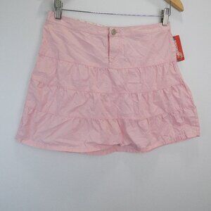 Unionbay Womens Skirt Juniors Size 7 Pink 100% Cotton Mini Ruffle Layers NEW VTG